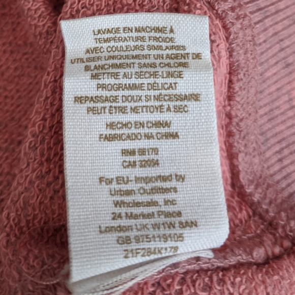 Free People Pink Lace Shoulder Crop Sweatshirt XS - Picture 7 of 7